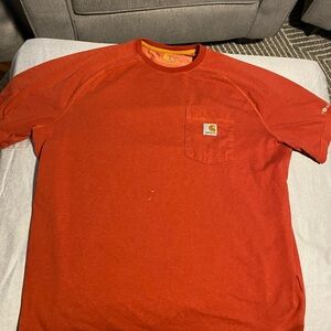 Carhartt Force Cotton Delmont Short-Sleeve T-Shirt in orange cotton-polyester